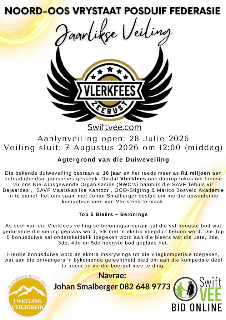 Vlerkfees Duiweveiling Brief
